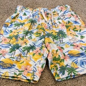 NWT: crewcuts Tropical Print linen shorts